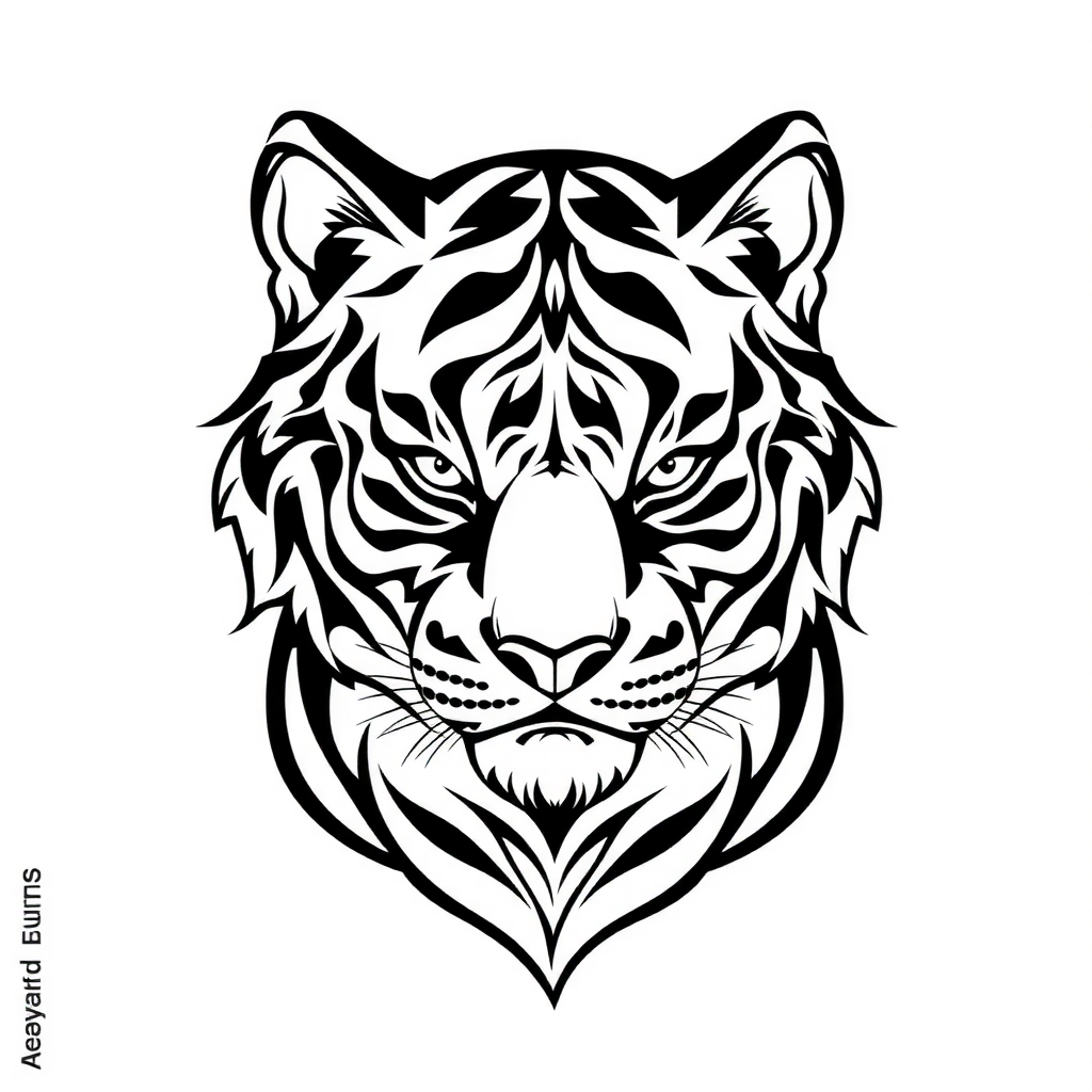 Coloring card: cute tiger