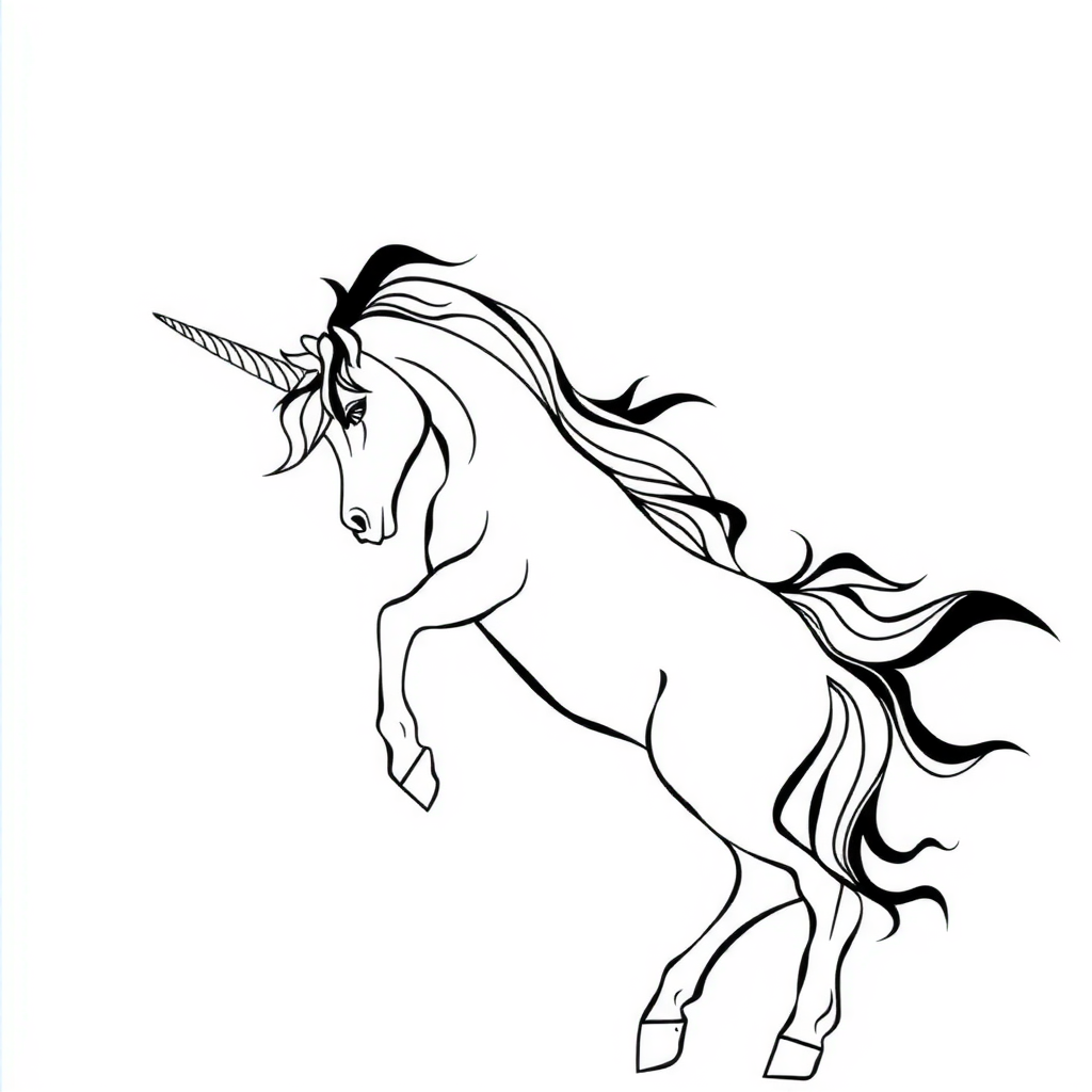 Coloring card: unicorn